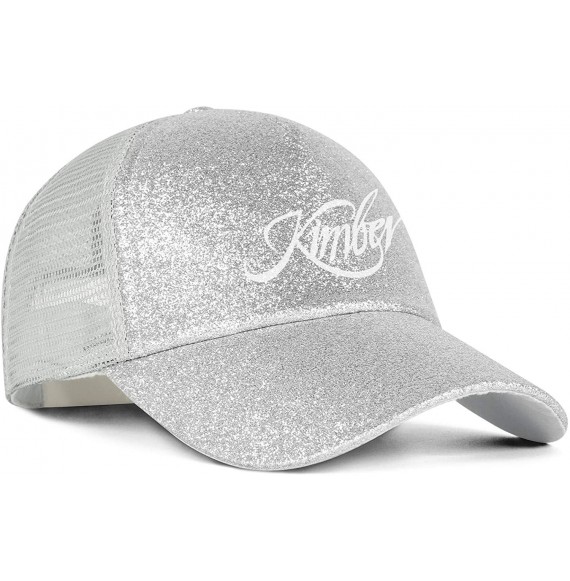 Baseball Caps Kimber-Logo- Glitter Ponytail Hat for Women-Women Messy High Bun Ponytail Trucker Hat Adjustable Mesh Visor - C...