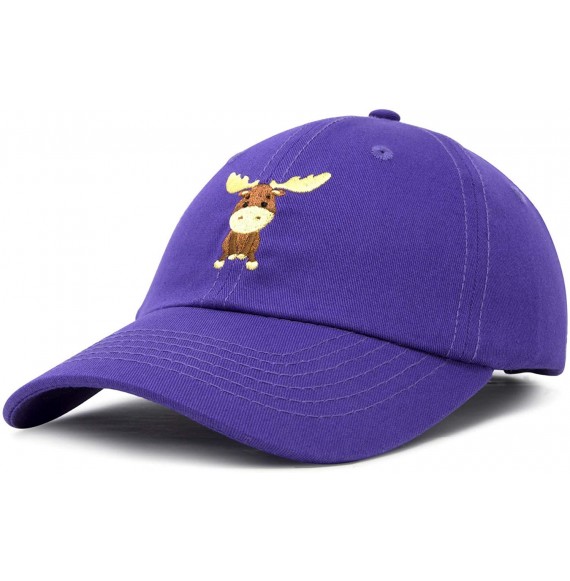 Baseball Caps Cute Moose Hat Baseball Cap - Purple - CF18LZ79ND7