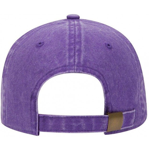 Baseball Caps 6 Panel Low Profile Garment Washed Pigment Dyed Baseball Cap - Purple - CO18SCYKC9N