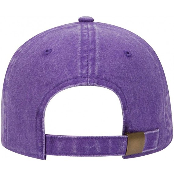 Baseball Caps 6 Panel Low Profile Garment Washed Pigment Dyed Baseball Cap - Purple - CO18SCYKC9N