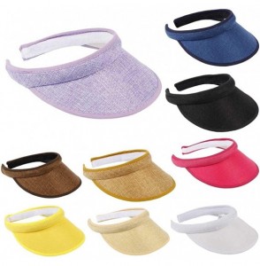 Sun Hats Women Hats Summer Sun UV Protection Visor Wide Brim Clip on Beach Pool Golf Cap for Girls - Coffee - CJ18SDI8E5A