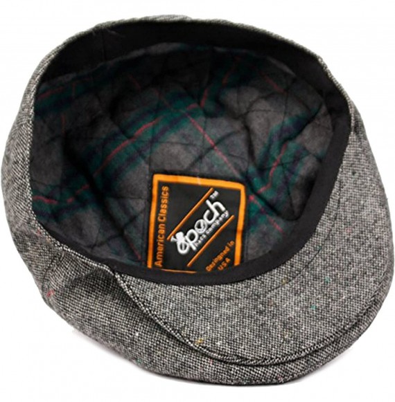 Newsboy Caps Men's Herringbone Wool Tweed Newsboy Ivy Cabbie Driving Hat - Iv2150gray - CP12O1HF363