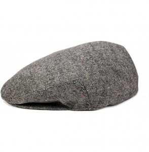 Newsboy Caps Men's Herringbone Wool Tweed Newsboy Ivy Cabbie Driving Hat - Iv2150gray - CP12O1HF363