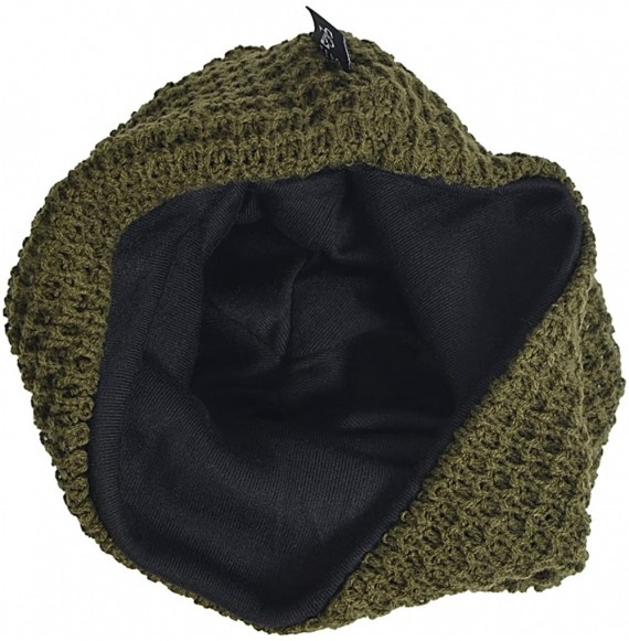 Skullies & Beanies Mens Slouchy Long Beanie Knit Cap for Summer Winter- Oversize - Army Green - CC11AMQ5RQZ