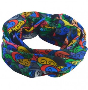 Balaclavas Seamless Bandana Face Mask Rave Men Women for Dust Sun Wind Protection - Wave Multi-color - C1193HTXCGL