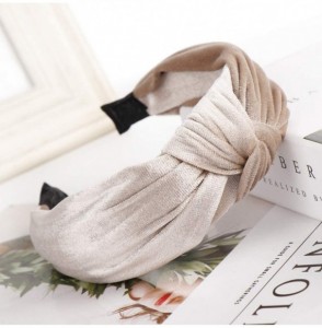 Headbands Women Velvet Bow Knot Hairband Cute Hair Accessories Hair Head Hoop Headband - Khaki - CQ18U762IZI