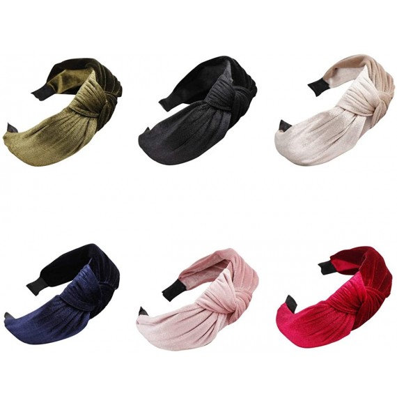 Headbands Women Velvet Bow Knot Hairband Cute Hair Accessories Hair Head Hoop Headband - Khaki - CQ18U762IZI