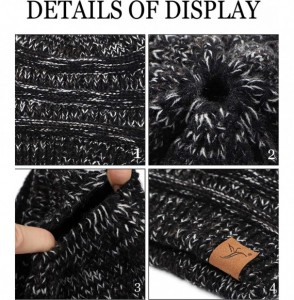 Skullies & Beanies Ponytail Messy Bun Beanie Tail Knit Hole Soft Stretch Cable Winter Hat for Women - C418X4ZI0MU