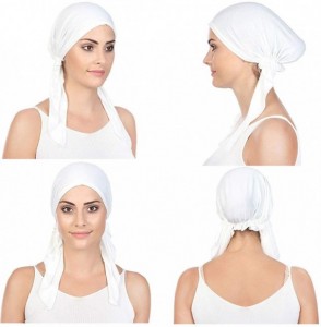 Skullies & Beanies 3Pack Chemo Hat Turban Headscarves for Women Cancer Headwear - White Gray Black - CV196OE78NX