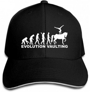 Baseball Caps Unisex Horse Vaulting Evolution Adjustable Sandwich Peaked Cap Sports Cap - Black - C118K75HNUX