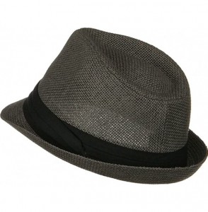 Fedoras Women Men Summer Double Colors Straw Fedora Hat w/Rasta Band- Grey- LXL - CB11WS0LIDP