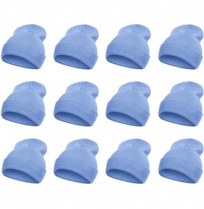 Skullies & Beanies Solid Winter Long Beanie - 12 Piece Wholesale - Sky Blue - CS18YMQ8I6R