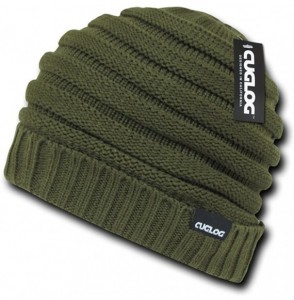 Skullies & Beanies Genuine Slouch Beanie Hat - Olive - CX11BG2FE09