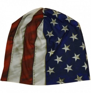 Skullies & Beanies Multi-Use Outdoor/Sports Printed Slouchy Beanie Hats OSFM 1 PC - Us Flag-3 - CD18WKZDQI7