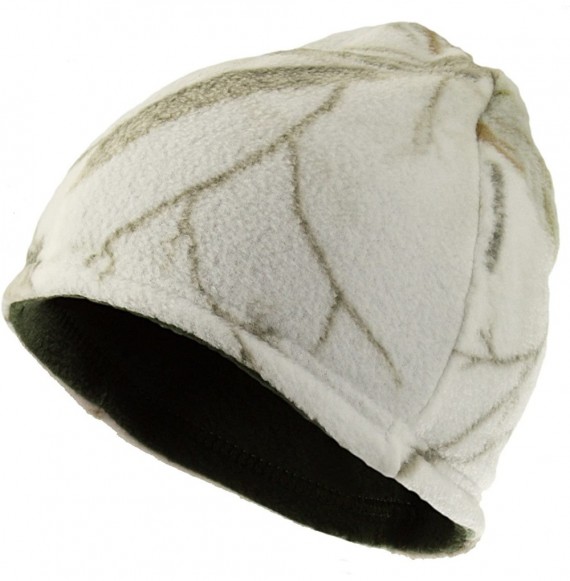 Skullies & Beanies Fleece Camo Skull Cap Beanie - Realtree Ap Snow/Hunter Reversible - CL18CU4CXLY