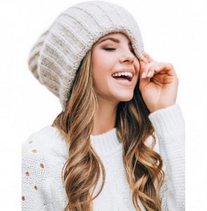 Skullies & Beanies Winter Dreadlocks Beanie-Oversized Slouchy Beanie-Hats for Big Heads-Tam Beanie - Beige - CT1875N93W4