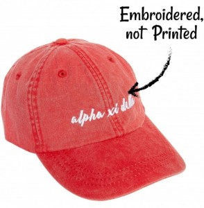 Baseball Caps Alpha Xi Sorority Baseball Hat Cap Cursive Name Font Alpha zee - Red - CH18SDE3XW5