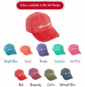 Baseball Caps Alpha Xi Sorority Baseball Hat Cap Cursive Name Font Alpha zee - Red - CH18SDE3XW5