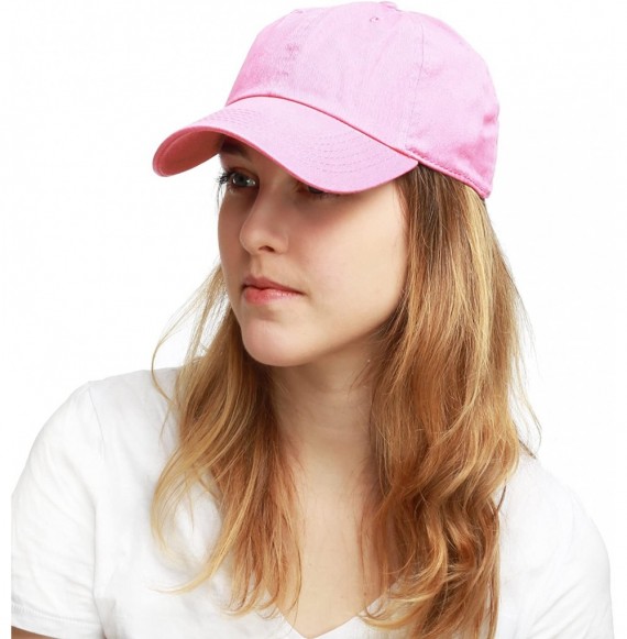 Baseball Caps Unisex Blank Washed Low Profile Cotton & Denim & Tie Dye Dad Hat Baseball Cap - Pink - CJ12FOR5IZR