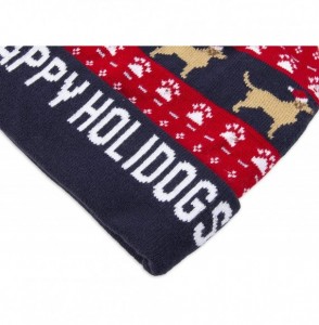 Skullies & Beanies Men's Christmas Hat- Charcoal/Green- One Size - Navy Holidogs - CY18UYL6632