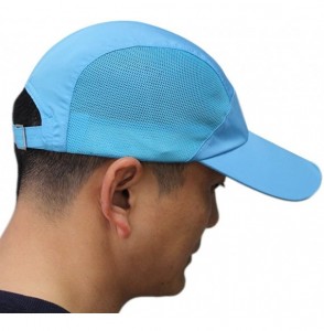 Baseball Caps Mens Snapback Taffeta Golf Baseball Running Summer Mesh Tennis Ball Hat Cap Hats - Lake Blue - CF12FGK1V8P