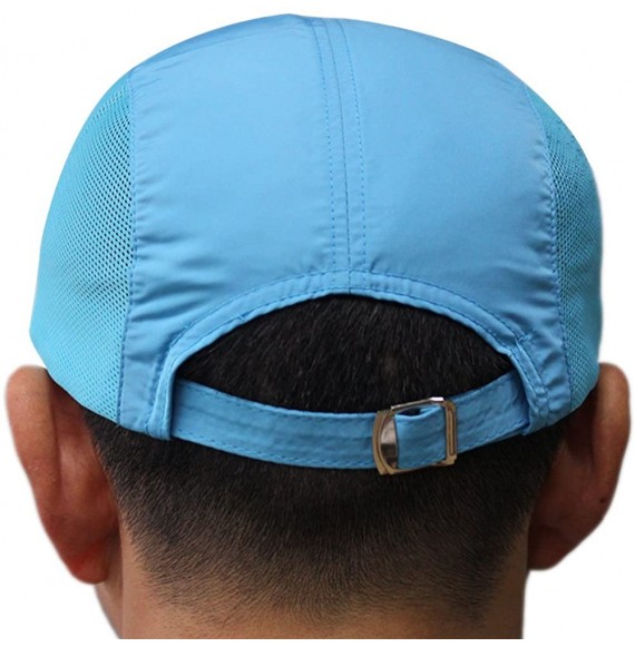 Baseball Caps Mens Snapback Taffeta Golf Baseball Running Summer Mesh Tennis Ball Hat Cap Hats - Lake Blue - CF12FGK1V8P