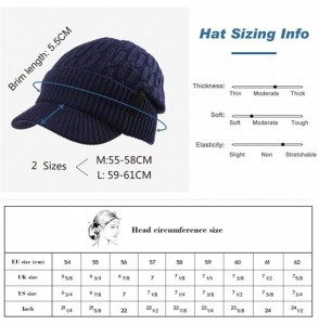 Skullies & Beanies Unisex Knit Beanie Visor Cap Winter Hat Fleece Neck Scarf Set Ski Face Mask 55-61cm - 89210-navy - C618LL4...