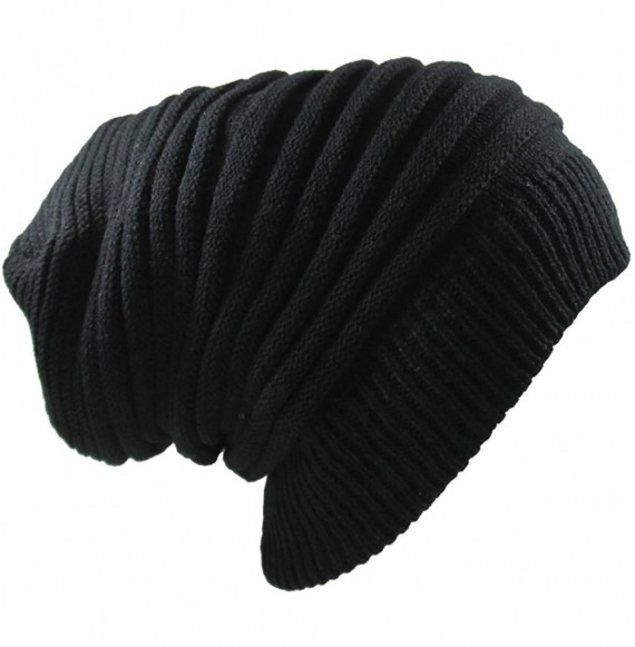 Skullies & Beanies Rasta Long Slinky Beanie Hats - Black - CA17Z2EITW0