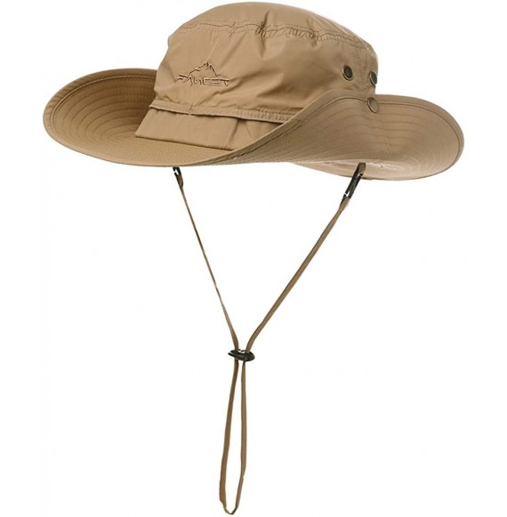 Sun Hats FANCET Fishing Sun Hat Wide Brim for Men Women Nylon Foldable Packable - 00702_khaki Beige - CQ18RR5OGH3