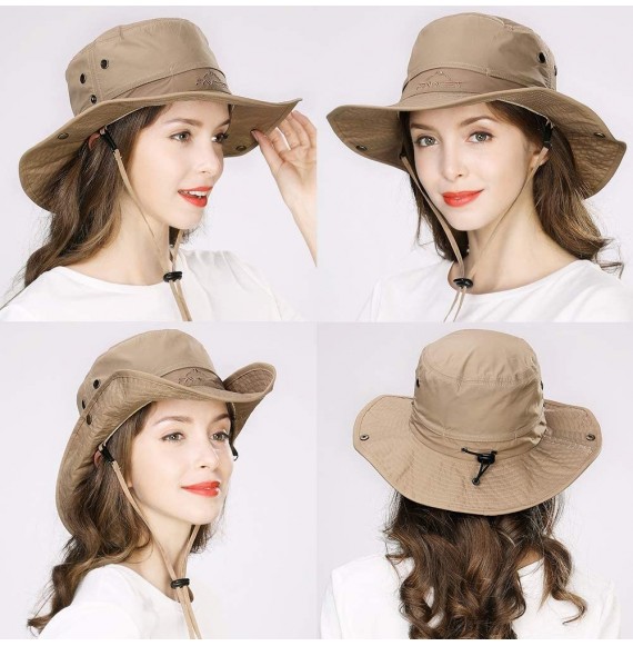 Sun Hats FANCET Fishing Sun Hat Wide Brim for Men Women Nylon Foldable Packable - 00702_khaki Beige - CQ18RR5OGH3