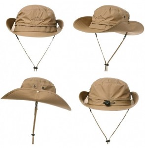 Sun Hats FANCET Fishing Sun Hat Wide Brim for Men Women Nylon Foldable Packable - 00702_khaki Beige - CQ18RR5OGH3