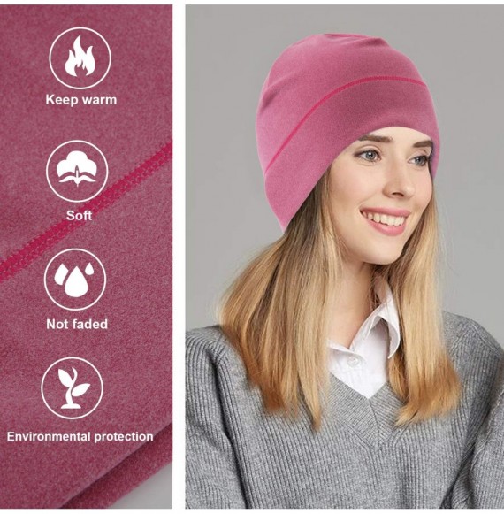 Skullies & Beanies Warm Beanie Hat Soft Skull Cap Stretchy Helmet Liners Unisex Various Styles - Pink - CP18Y22U3XQ