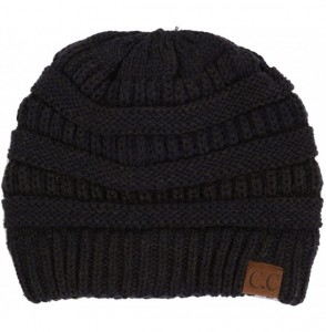 Skullies & Beanies Trendy Warm Chunky Soft Marled Cable Knit Slouchy Beanie - Navy/Charcoal (26) - CS12NS65TMY