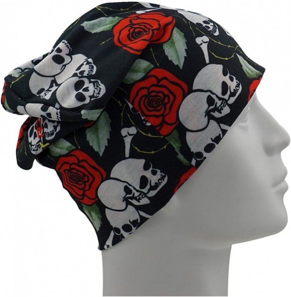 Skullies & Beanies Multi-Use Outdoor/Sports Printed Slouchy Beanie Hats OSFM 1 PC - Skull-1 - CC18WDNT0TS