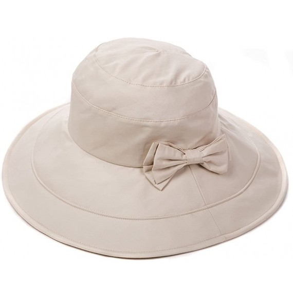 Baseball Caps Womens UPF50 Cotton Packable Sun Hats w/Chin Cord Wide Brim Stylish 54-60CM - 69038_beige - CU196AEI46R