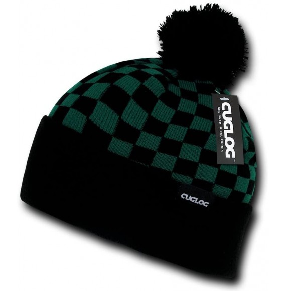 Skullies & Beanies Changbai Checker Beanie - Kelly/Black - CN11YO5LUXP