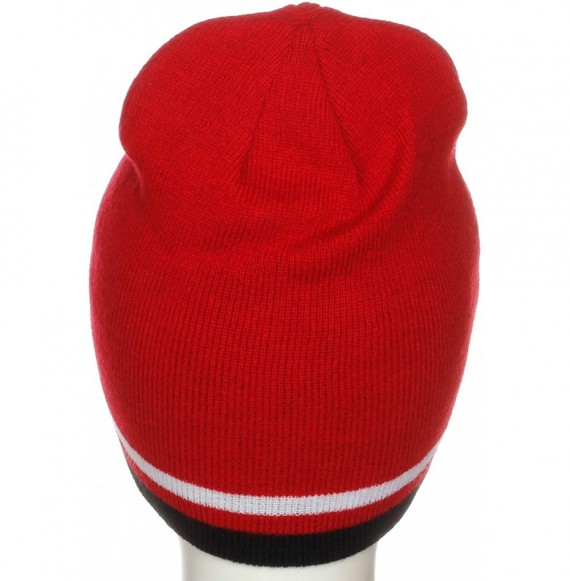 Skullies & Beanies USA Sports City State Cuffless Beanie Knit Hat Cap - Chicago Red/Black - C312O4VKNA1