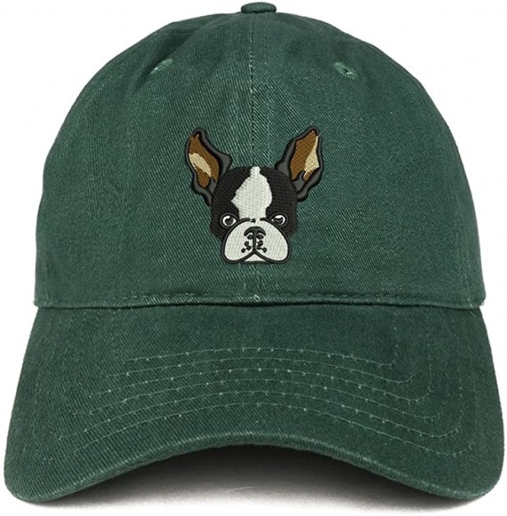 Baseball Caps Boston Terrier Embroidered Brushed Cotton Dad Hat Ball Cap - Hunter - C6180D8T26E