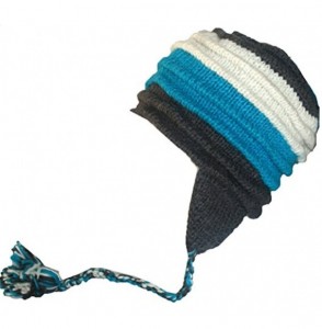 Skullies & Beanies Assorted Wool Knitted Beanie Fashionable Fleece-Lined Earflap Hat Cold Weather Mountaineering Ski - Blue N...