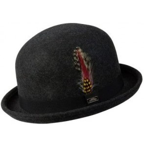 Fedoras Bowler (Derby) Wool Hat - Grey Mix - CX11DQPCD3Z