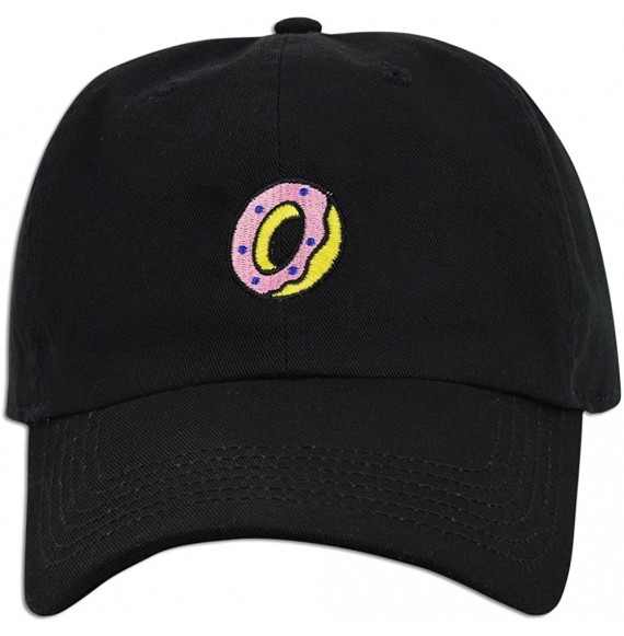 Baseball Caps Donut Hat Dad Embroidered Cap Polo Style Baseball Curved Unstructured Bill - Black - CU18279692R