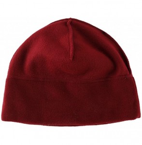 Skullies & Beanies Mens Winter Hat Fleece Beanie Warm Skull Cap Watch Cap - Wine Red - CB18ZANAC84