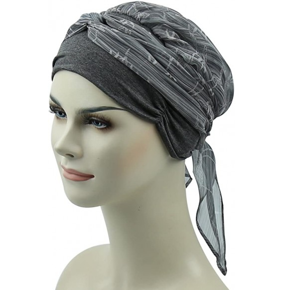 Skullies & Beanies Chemo Headwear Headwrap Scarf Cancer Caps Gifts for Hair Loss Women - Gray Health - CV18CHY9E50