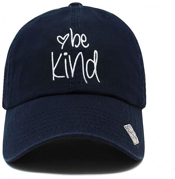 Baseball Caps Be Kind Trendy Fashion Dad Hat Cotton Baseball Cap Polo Style Low Profile - Cotton Navy - CO18SXQZ7OC