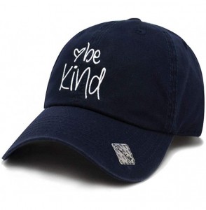 Baseball Caps Be Kind Trendy Fashion Dad Hat Cotton Baseball Cap Polo Style Low Profile - Cotton Navy - CO18SXQZ7OC