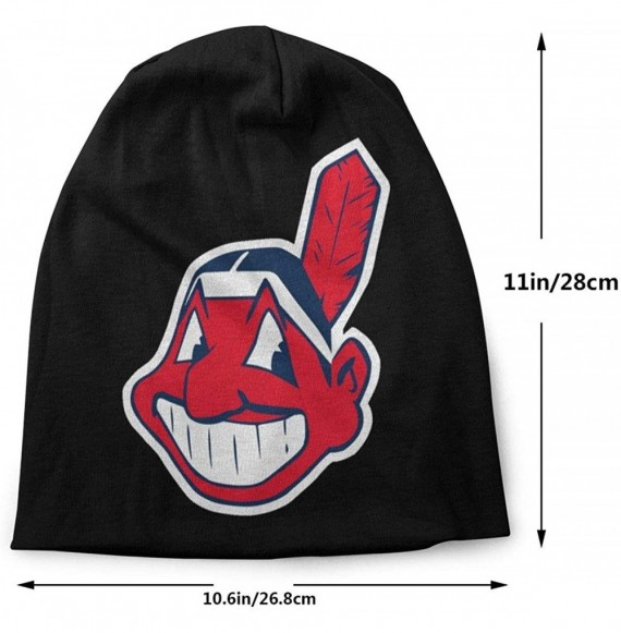 Skullies & Beanies Black Chief Wahoo Fashion Adult Men's Knit Hat - C21930ML0N4