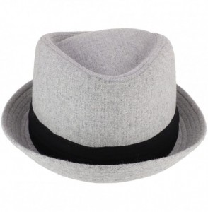 Fedoras Cotton Wool Blend Upbrim Porkpie Fedora Hat - Charcoal - CC18GNEMQ2E