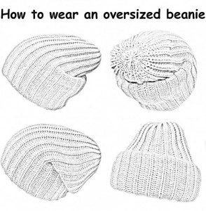 Skullies & Beanies Slouchy Beanie Oversized Warm Winter Dreadlock Hat for Women Knit Beanie for Men - Grey - CU18YN9DA0L