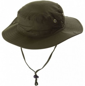 Sun Hats Men/Women 100% Cotton UV Ray Protection Safari Sun Hat - Olive - CU12DPU1NX1