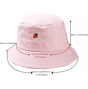 Sun Hats Fashion Fruit Bucket Hat for Women Trendy Strawberry Painted Foldable Summer Cotton Fisherman Sun Caps - CR18QIZ0L7D